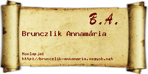 Brunczlik Annamária névjegykártya